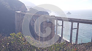 Bixby creek bridge, pacific coast highway 1, Cabrillo road. California, Big Sur.