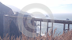 Bixby creek bridge, pacific coast highway 1, Cabrillo road. California, Big Sur.