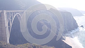 Bixby creek bridge, pacific coast highway 1, Cabrillo road. California, Big Sur.