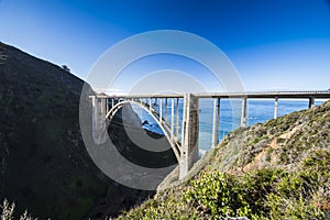 Bixby Creek Bridge is a reinforced concrete open-spandrel arch bridge in Big Sur, California