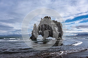 Bizarre animal shaped lava formation in Huna bay, on northern Iceland