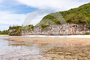 Bizarre cliff beach photo