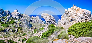 Bizarre granite rock formations in Capo Testa, Sardinia, Italy