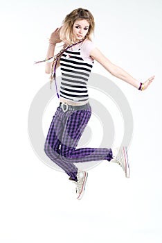 Bizarre jumping girl