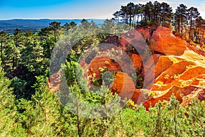 Bizarre ocher rocks photo