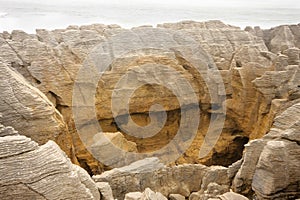 Bizarre rock formed by erosion Punakaiki, New Zealand South Island