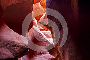 Bizarre sandy shapes of Upper Antelope Canyon in Arizona