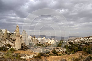 Bizarre volcanic mountains ,Love Valley,Turkey,Cappadocia