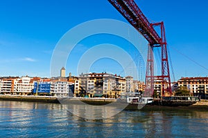 The Bizkaia suspension bridge in Portugalete, Spain