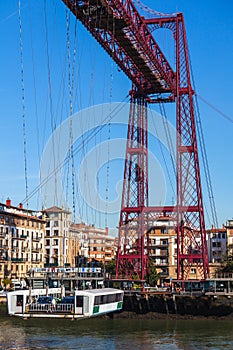 The Bizkaia suspension bridge in Portugalete, Spain