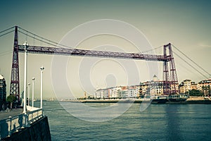 The Bizkaia suspension bridge in Portugalete, Spain