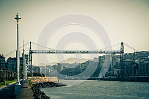 The Bizkaia suspension bridge in Portugalete, Spain