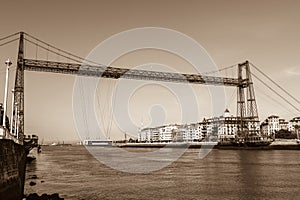 The Bizkaia suspension bridge in Portugalete, Spain