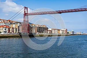 The Bizkaia suspension transporter bridge (Puente de Vizcaya) in Portugalete, Basque Country, Spain