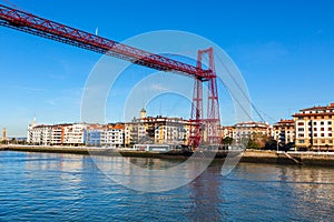 The Bizkaia suspension bridge in Portugalete, Spain photo