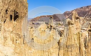 Bizzare Moon Valley geological formations, lunar shape cliffs Bo