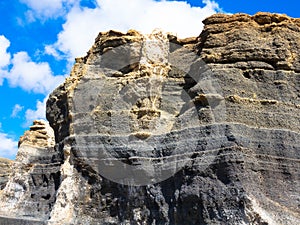 Bizzare stone formations at Stratified City, Lanzarote