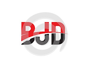 BJD Letter Initial Logo Design Vector Illustration