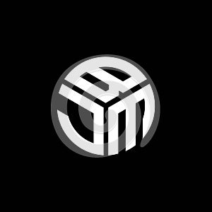 BJM letter logo design on black background. BJM creative initials letter logo concept. BJM letter design