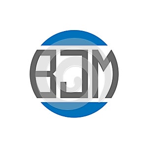 BJM letter logo design on white background. BJM creative initials circle logo concept. BJM letter design