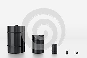 Bkack glossy oil barrel,  abstract business background