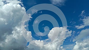 Bkue sky and white clouds