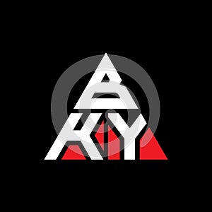 BKY triangle letter logo design with triangle shape. BKY triangle logo design monogram. BKY triangle vector logo template with red