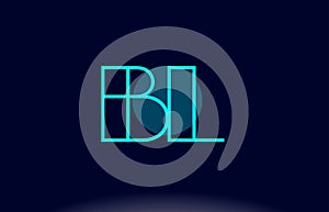 bl b l blue line circle alphabet letter logo icon template vector design