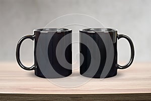 Black 11 oz. Mugs Mockup in Modern Scandinavian Room