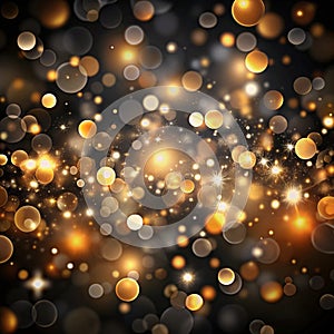 Black abstract bokeh background