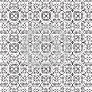 Abstract Draw Ornament Floral Flowers Leaves Grid Seamless Pattern Background Vector Illustration