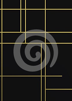 Black Abstract geametric composition over blak background