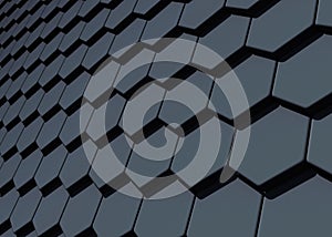 Black abstract hexagonal design background