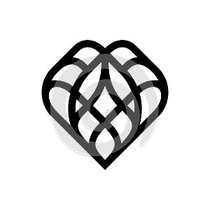 Black abstract logo design template