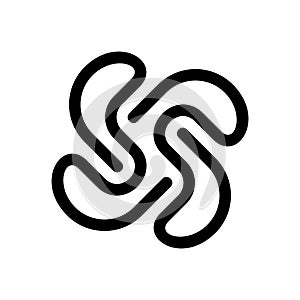 Black abstract logo design template