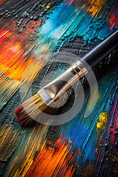 Black Abstract Paint with Brush Strokes and Texture