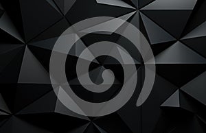 Black abstract polygonal background wall