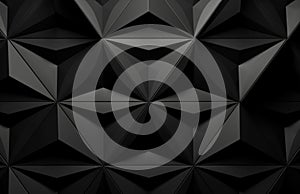 Black abstract polygonal background wall