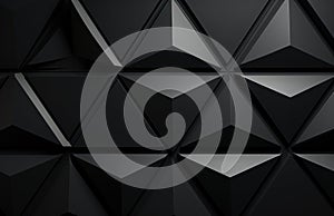 Black abstract polygonal background wall