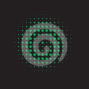 Black Abstract Retro. Green Halftone Modern. Vector Backdrop. Texture Half. Dot Backdrop. Gradient Logo.