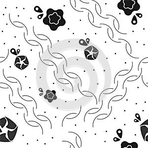 Black abstract shape surface pattern fabric photo