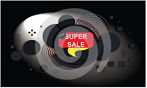 A black abstract with super sale