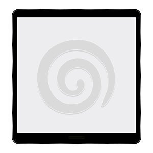 Black abstract tablet computer on white background