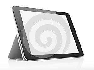 Black abstract tablet pc on white background