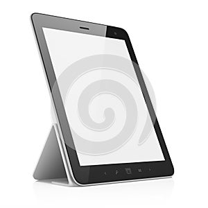 Black abstract tablet pc on white background