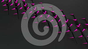 Black abstract technological background with cubes. 3d render