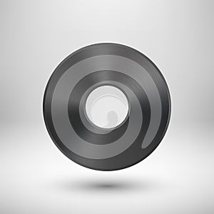Black Abstract Technology Circle Metal Badge