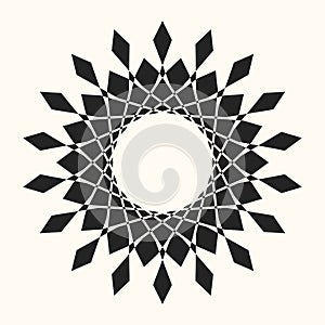 Black abstract vector circle frame.