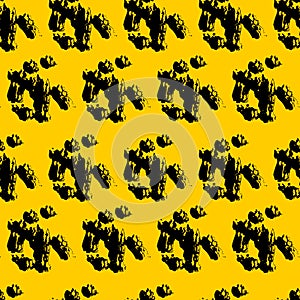 Black abstraction on a yellow background, formula, science. Vector seamless pattern abstraction grunge. Background illustration,
