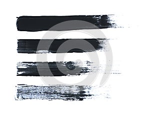 Black Acrylic Paint Stroke Isolated on White Background